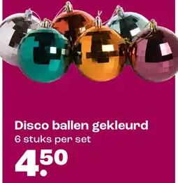 Kwantum Disco ballen gekleurd 6 stuks per set aanbieding