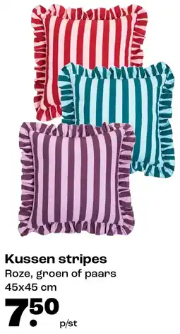 Kwantum Kussen stripes Roze, groen of paars aanbieding