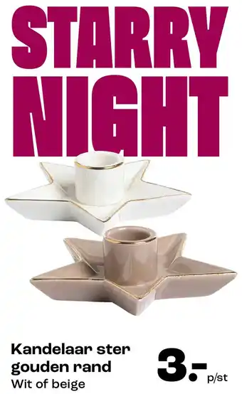 Kwantum Kandelaar ster gouden rand aanbieding