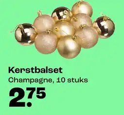 Kwantum Kerstbalset Champagne, 10 stuks aanbieding