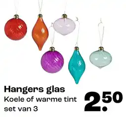 Kwantum Hangers glas Koele of warme tint set van 3 aanbieding