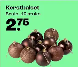 Kwantum Kerstbalset Bruin, 10 stuks aanbieding