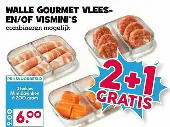 Boon`s Markt Walle Gourmet Vlees- En-Of Vismini's 2+1 Gratis aanbieding