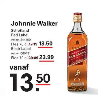 Sligro Johnnie Walker Schotland Red Label aanbieding
