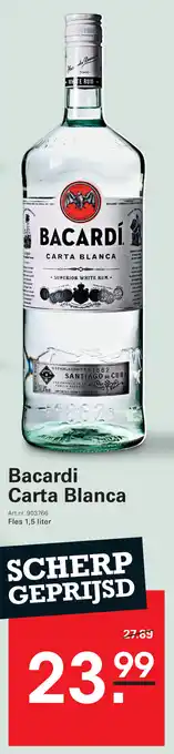 Sligro Bacardi Carta Blanca aanbieding