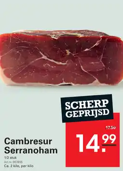 Sligro Cambresur Serranoham aanbieding