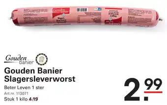 Sligro Gouden Banier Slagersleverworst aanbieding