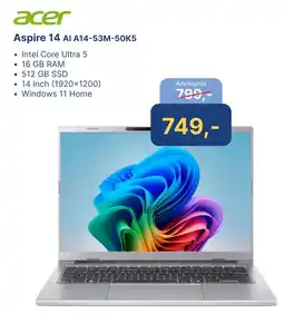 Levix Computershop acer Aspire 14 Al A14-53M-50K5 aanbieding