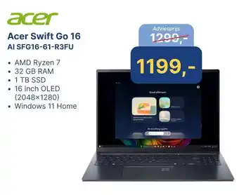 Levix Computershop Acer Swift Go 16 AI SFG16-61-R3FU aanbieding