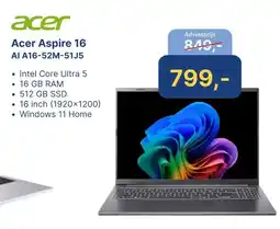 Levix Computershop Acer Aspire 16 AI A16-52M-51J5 aanbieding