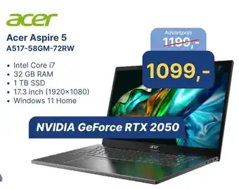 Levix Computershop Acer Aspire 5 A517-58GM-72RW aanbieding