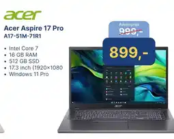 Levix Computershop Acer Aspire 17 Pro A17-51M-71R1 aanbieding