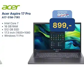 Levix Computershop Acer Aspire 17 Pro A17-51M-71R1 aanbieding