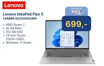 Levix Computershop Lenovo IdeaPad Flex 5 14ABR8 82XXOOGUMH aanbieding