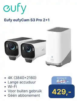 Levix Computershop Eufy eufyCam S3 Pro 2+1 aanbieding