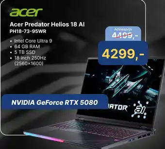 Levix Computershop Acer Predator Helios 18 Al PH18-73-95WR aanbieding