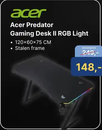 Levix Computershop Acer Predator Gaming Desk II RGB Light aanbieding
