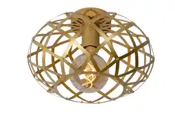 Praxis Lucide plafondlamp Wolfram goud Ø30cm E27 aanbieding