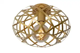 Praxis Lucide plafondlamp Wolfram goud Ø30cm E27 aanbieding