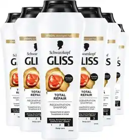 Bol.com Schwarzkopf - Gliss - Total Repair - Shampoo - Haarverzorging - Voordeelverpakking - 6x 250 ml aanbieding