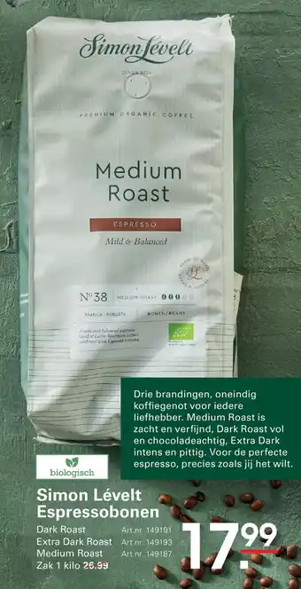 Sligro Simon Lévelt Espressobonen aanbieding