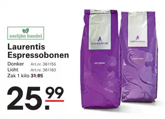 Sligro Laurentis Espressobonen aanbieding