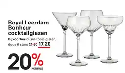 Sligro Royal Leerdam Bonheur cocktailglazen aanbieding