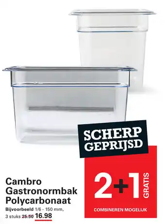 Sligro Cambro Gastronormbak Polycarbonaat aanbieding