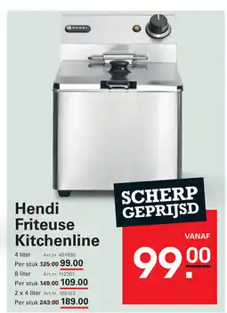 Sligro Hendi Friteuse Kitchenline aanbieding