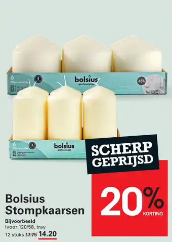 Sligro Bolsius Stompkaarsen aanbieding