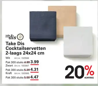 Sligro Take Dis Cocktailservetten 2 laags aanbieding