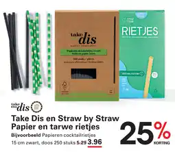 Sligro Take Dis en Straw by Straw Papier en tarwe rietjes aanbieding