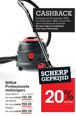 Sligro Nilfisk Professionele stofzuigers aanbieding