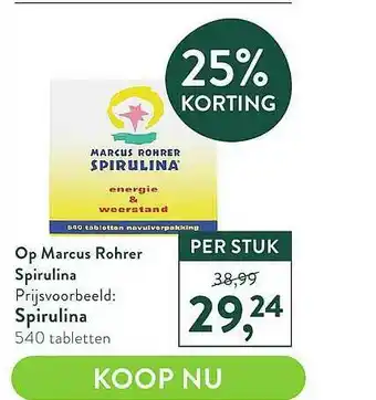 Holland & Barrett Op Marcys Rohrer Spirulina aanbieding