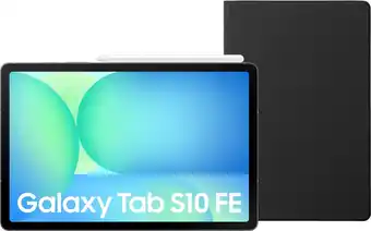 Coolblue Samsung Galaxy Tab S10 FE 10,9 inch 128GB Wifi Grijs + BlueBuilt Book Case Zwart aanbieding