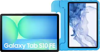 Coolblue Samsung Galaxy Tab S10 FE 10,9 inch 128GB Wifi Grijs + Just in Case Kids Cover Blauw aanbieding