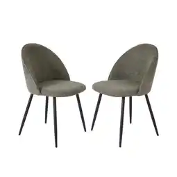 Action Eetkamerstoelen Chenille - 2 stuks - Smokey Olive aanbieding