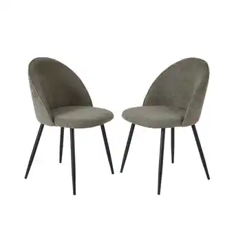Action Eetkamerstoelen Chenille - 2 stuks - Smokey Olive aanbieding