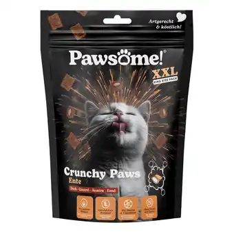 Zooplus Voordeelpak: 3x150g Pawsome Crunchy Paws eend kattensnacks aanbieding