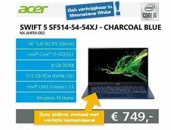 ITPRODEALS Acer Swift 5 SF514-54-54XJ - Charcoal Blue aanbieding