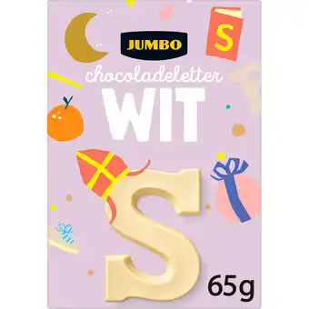 Jumbo Jumbo Chocoladeletter Wit S 65 g aanbieding