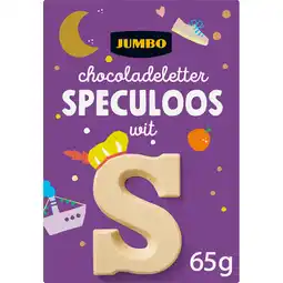 Jumbo Jumbo Chocoladeletter Speculoos Wit S 65 g aanbieding