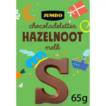 Jumbo Jumbo Chocoladeletter Hazelnoot Melk S 65 g aanbieding