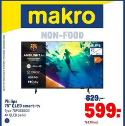 Makro Philips 75 QLED smart-tv aanbieding