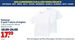 Makro Schiesser 2-pack T-shirts of singlets aanbieding