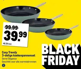 Makro Cosy trendy 3-delige koekenpannenset aanbieding