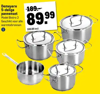 Makro Demeyere 5-delige pannenset aanbieding