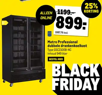 Makro Metro professional dubbele drankenkoelkast aanbieding