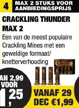 Kevin's Vuurwerkhal Crackling thunder max 2 aanbieding