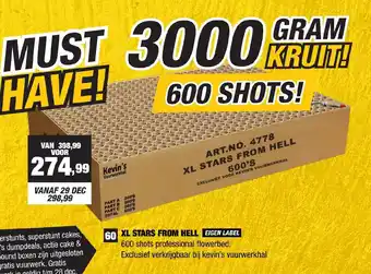 Kevin's Vuurwerkhal Xl stars from hell eigen label aanbieding